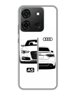 Чехол для Infinix Smart 7 с картинкой «Audi — контрастный дизайн»