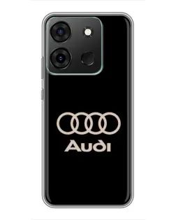 Чехол для Infinix Smart 7 с картинкой «Audi — золотой логотип»