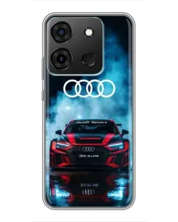 Чехол для Infinix Smart 7 с картинкой «Audi Sport — неон»