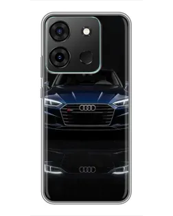 Чехол для Infinix Smart 7 с картинкой «Audi — ночное отражение»