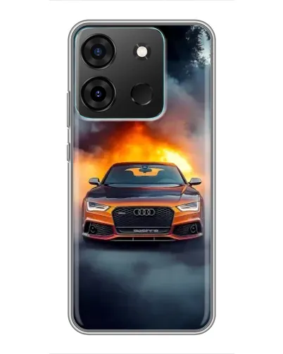 Чехол для Infinix Smart 7 с картинкой «Audi в огненном дыму» Чехол для Infinix Smart 7 с картинкой «Audi в огненном дыму»