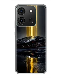 Чехол для Infinix Smart 7 с картинкой «Ночной Lamborghini драйв»