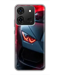 Чехол для Infinix Smart 7 с картинкой «Lamborghini красное сияние»