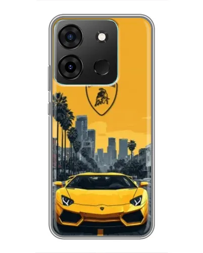 Чехол для Infinix Smart 7 с картинкой «Желтый Lamborghini город» Чехол для Infinix Smart 7 с картинкой «Желтый Lamborghini город»