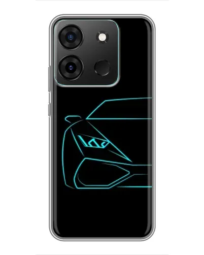 Чехол для Infinix Smart 7 с картинкой «Голубой силуэт Lamborghini» Чехол для Infinix Smart 7 с картинкой «Голубой силуэт Lamborghini»