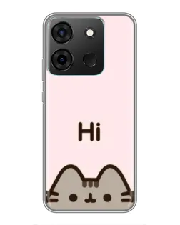 Чехол для Infinix Smart 7 с картинкой «Пушин говорит Hi» Чехол для Infinix Smart 7 с картинкой «Пушин говорит Hi»