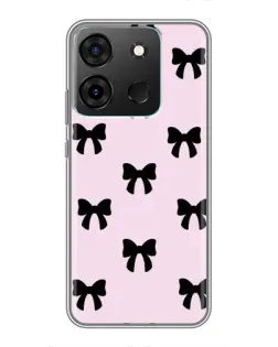 Чехол для Infinix Smart 7 с картинкой «Черные банты Coquette»