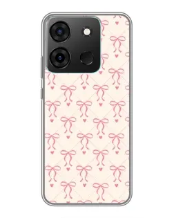 Чехол для Infinix Smart 7 с картинкой «Розовые бантики Coquette»