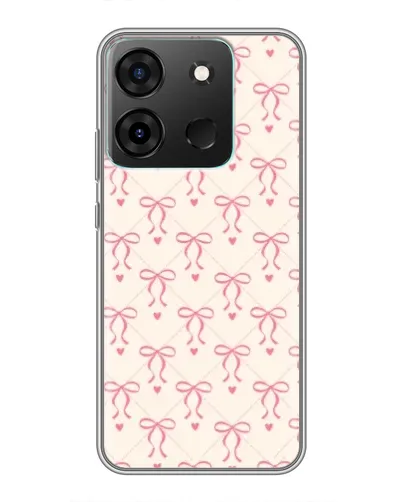 Чехол для Infinix Smart 7 с картинкой «Розовые бантики Coquette»
