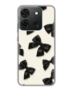 Чехол для Infinix Smart 7 с картинкой «Черные бантики»