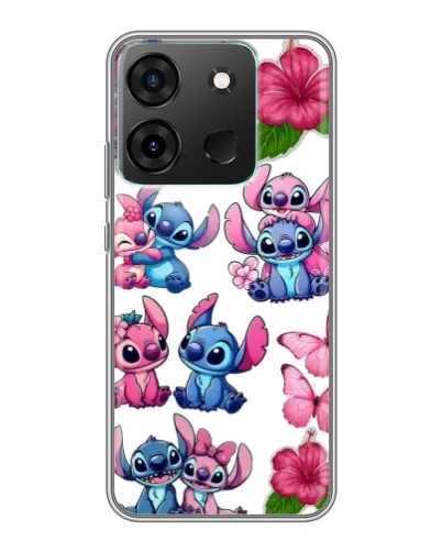 Чехол для Infinix Smart 7 с картинкой «Стикеры Stitch и Angel»