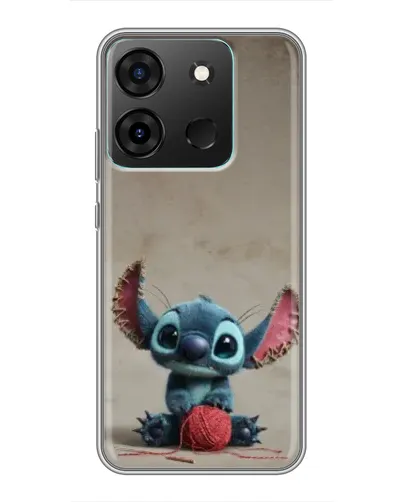 Чехол для Infinix Smart 7 с картинкой «Стич на коричневом фоне»