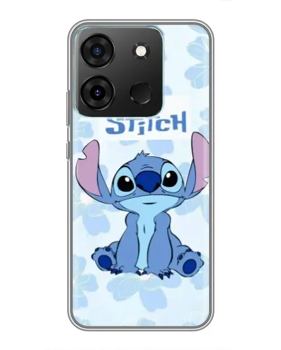 Чехол для Infinix Smart 7 с картинкой «Stitch среди цветов»