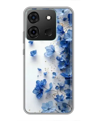 Чехол для Infinix Smart 7 с картинкой «Голубой цветочный каскад»