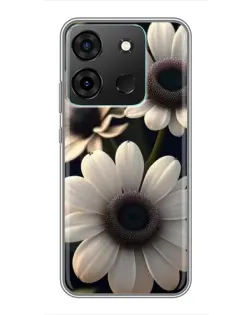Чехол для Infinix Smart 7 с картинкой «Белые маргаритки макро»