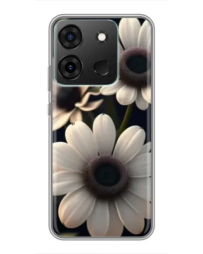Чехол для Infinix Smart 7 с картинкой «Белые маргаритки макро»