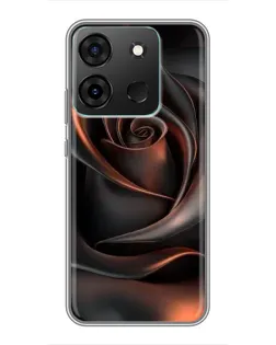 Чехол для Infinix Smart 7 с картинкой «Шелковая черная роза»