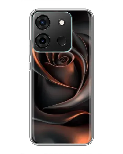 Чехол для Infinix Smart 7 с картинкой «Шелковая черная роза»