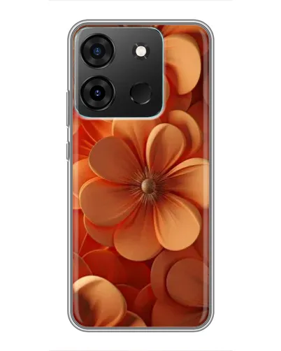 Чехол для Infinix Smart 7 с картинкой «Оранжевый макро цветок»