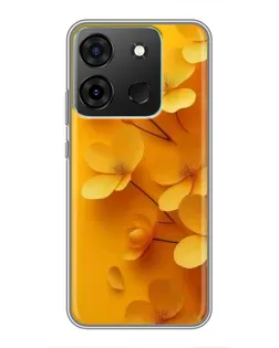Чехол для Infinix Smart 7 с картинкой «Золотые лепестки»
