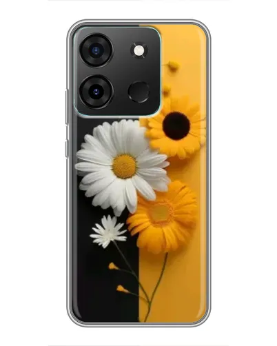 Чехол для Infinix Smart 7 с картинкой «Подсолнух и ромашка»