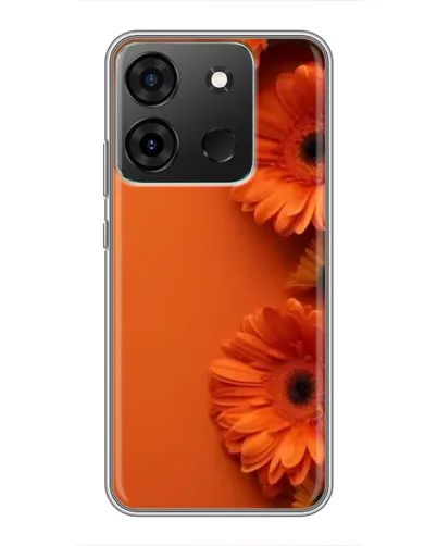 Чехол для Infinix Smart 7 с картинкой «Оранжевые герберы»