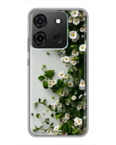 Чехол для Infinix Smart 7 с картинкой «Ветка мелких белых цветов»
