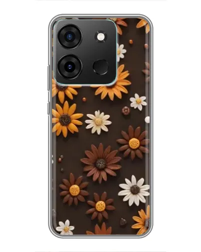 Чехол для Infinix Smart 7 с картинкой «Узор из маленьких подсолнухов»
