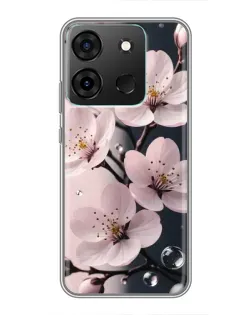 Чехол для Infinix Smart 7 с картинкой «Нежная сакура и капли»