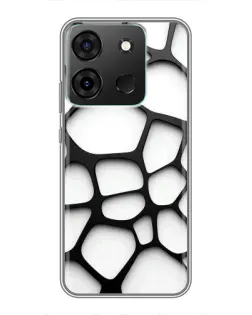 Чехол для Infinix Smart 7 с картинкой «Белая объемная сетка»