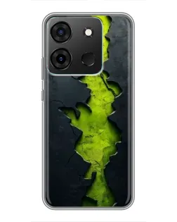 Чехол для Infinix Smart 7 с картинкой «Салатовый разлом скалы»