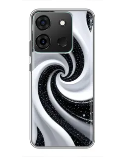 Чехол для Infinix Smart 7 с картинкой «Черно-белая спираль»