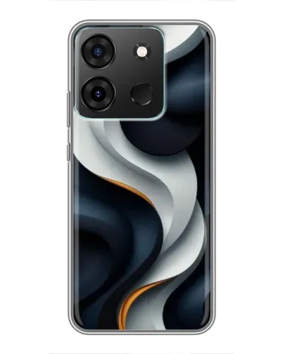 Чехол для Infinix Smart 7 с картинкой «Объемные черно-белые ленты» Чехол для Infinix Smart 7 с картинкой «Объемные черно-белые ленты»