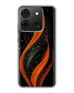Чехол для Infinix Smart 7 с картинкой «Огненная звездная волна»