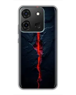 Чехол для Infinix Smart 7 с картинкой «Kрасная лавовая трещина»