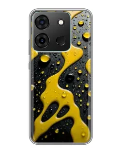 Чехол для Infinix Smart 7 с картинкой «Жидкое желтое золото»