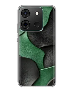 Чехол для Infinix Smart 7 с картинкой «Зеленые кожаные волны»