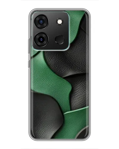 Чехол для Infinix Smart 7 с картинкой «Зеленые кожаные волны» Чехол для Infinix Smart 7 с картинкой «Зеленые кожаные волны»