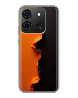 Чехол для Infinix Smart 7 с картинкой «Оранжевый разлом»