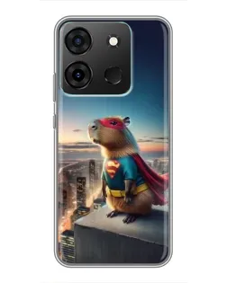 Чехол для Infinix Smart 7 с картинкой «Капи-мен супергерой»