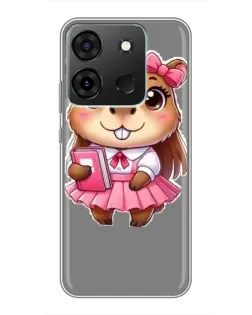 Чехол для Infinix Smart 7 с картинкой «Девочка капибара»