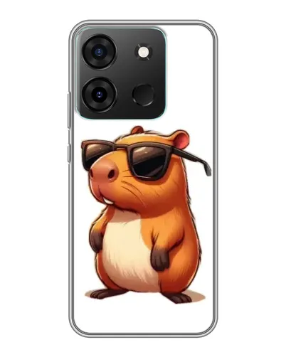 Чехол для Infinix Smart 7 с картинкой «Капибара в очках»