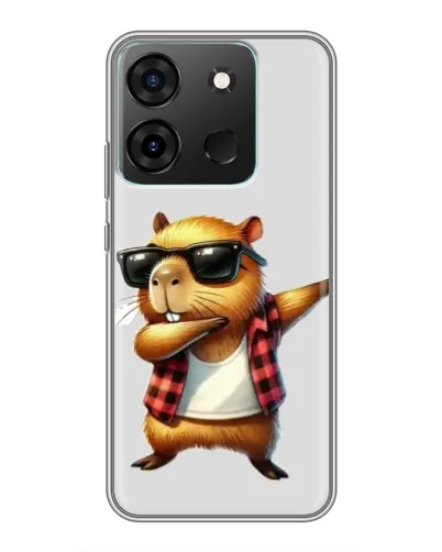 Чехол для Infinix Smart 7 с картинкой «Капибара рэпер даб»