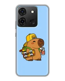 Чехол для Infinix Smart 7 с картинкой «Капибара на скейте»