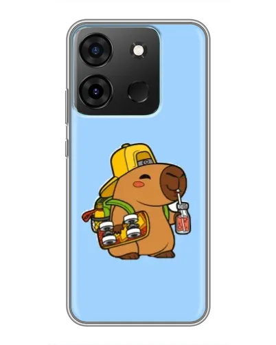Чехол для Infinix Smart 7 с картинкой «Капибара на скейте»