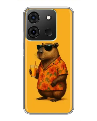 Чехол для Infinix Smart 7 с картинкой «Капибара на отдыхе»