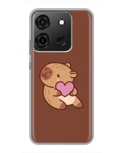 Чехол для Infinix Smart 7 с картинкой «Капибара с сердцем»