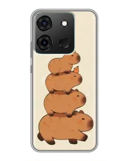 Чехол для Infinix Smart 7 с картинкой «Башня из капибар»