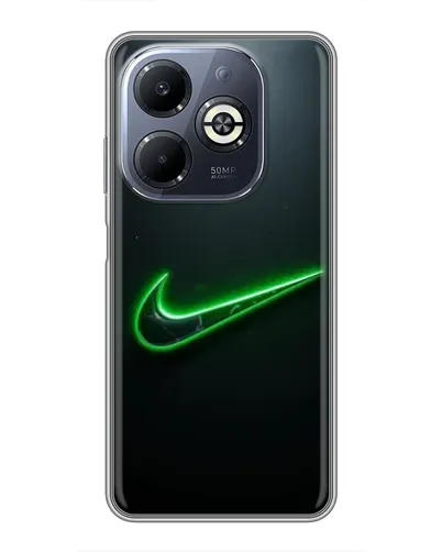 Чехол для Infinix Smart 8 Plus с картинкой «Неоновый контур Nike»