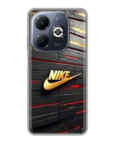 Чехол для Infinix Smart 8 Plus с картинкой «Золотой Nike на металле»